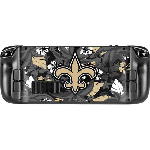NFL New Orleans Saints Tropical Print Steam Deck Handheld Gaming Computer Skin
